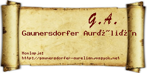 Gaunersdorfer Aurélián névjegykártya